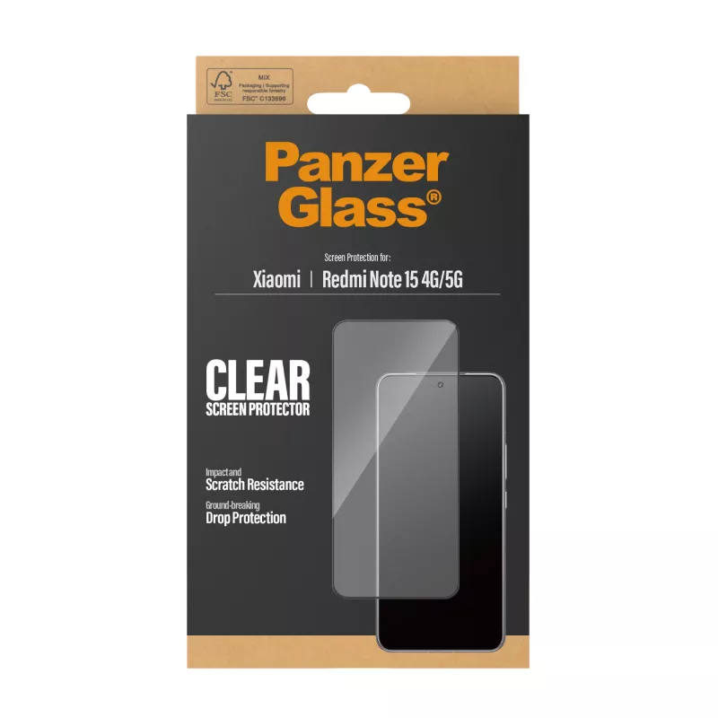 Protector de pantalla PanzerGlass® Xiaomi Redmi Note 15 4G | 5G | Ultra-Wide Fit