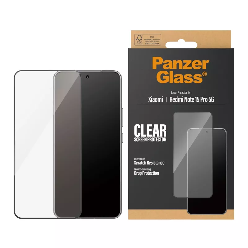 Protector de pantalla PanzerGlass ® Xiaomi Redmi Note 15 Pro 5G | Ultra-Wide Fit