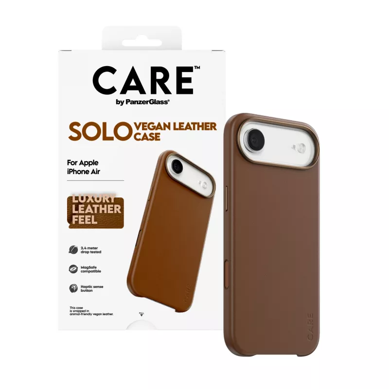 Funda PanzerGlass CARE Solo Case para Apple iPhone Air, marrón, funda