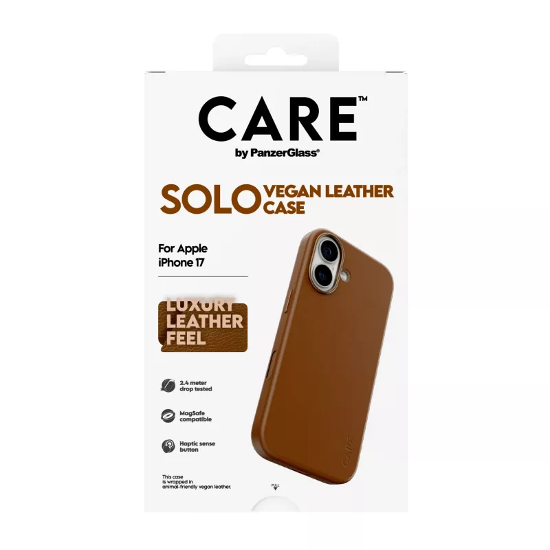 Funda protectora PanzerGlass CARE Solo para iPhone 17, marrón