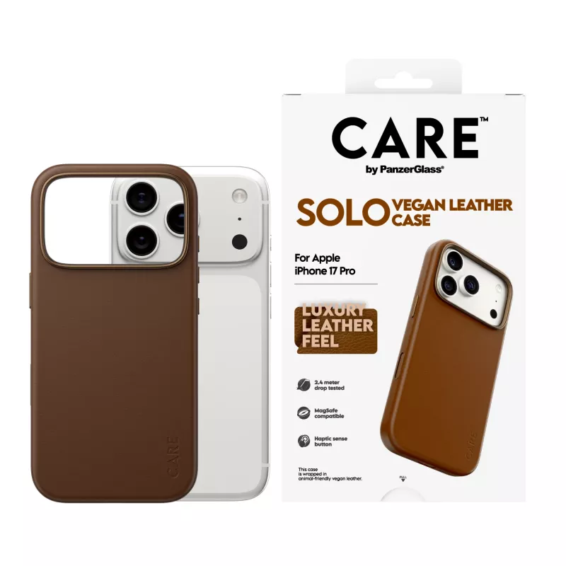 Funda PanzerGlass CARE Solo marrón para Apple iPhone 17 Pro