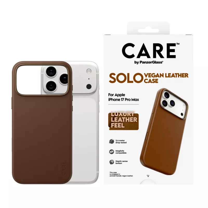 Funda para móvil PanzerGlass CARE Solo Case marrón para Apple iPhone 17 Pro Max, funda, marrón