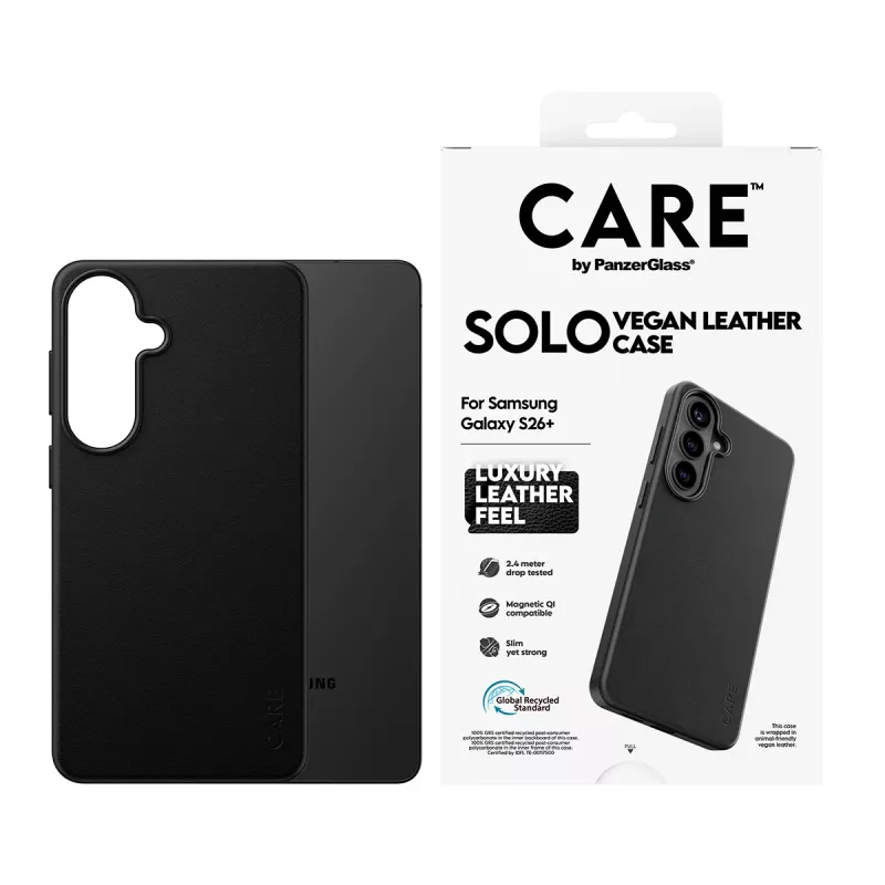 Funda protectora PanzerGlass CARE Solo Case para Samsung Galaxy S26+ – negro, compatible con Galaxy S26+