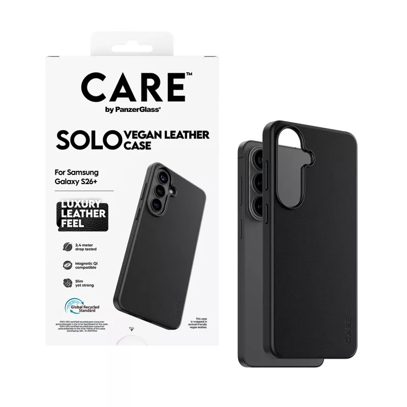 Funda protectora PanzerGlass CARE Solo Case para Samsung Galaxy S26+ – negro, compatible con Galaxy S26+