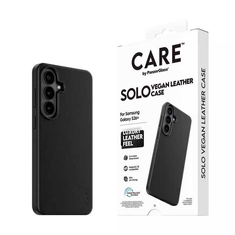 Funda protectora PanzerGlass CARE Solo Case para Samsung Galaxy S26+ – negro, compatible con Galaxy S26+