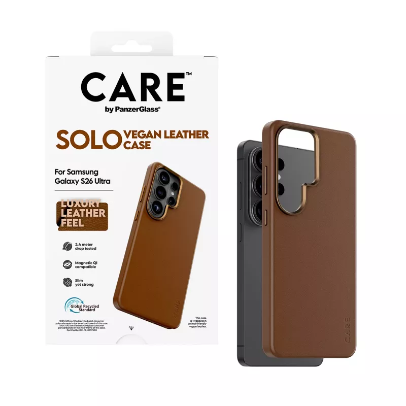 PanzerGlass CARE™ by ® Solo Case marrón con Qi Samsung Galaxy S26 Ultra