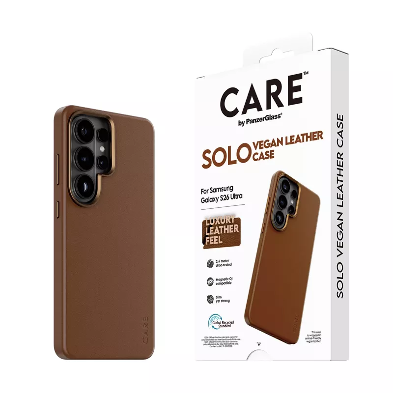 PanzerGlass CARE™ by ® Solo Case marrón con Qi Samsung Galaxy S26 Ultra