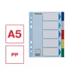 Pestañas de registro ESSELTE 5 piezas A5 polipropileno de colores, para archivar e indexar