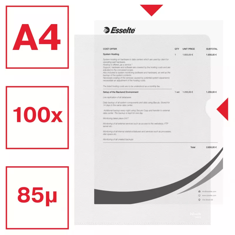 Archivador Esselte Essential A4, 30% plástico reciclado preconsumo