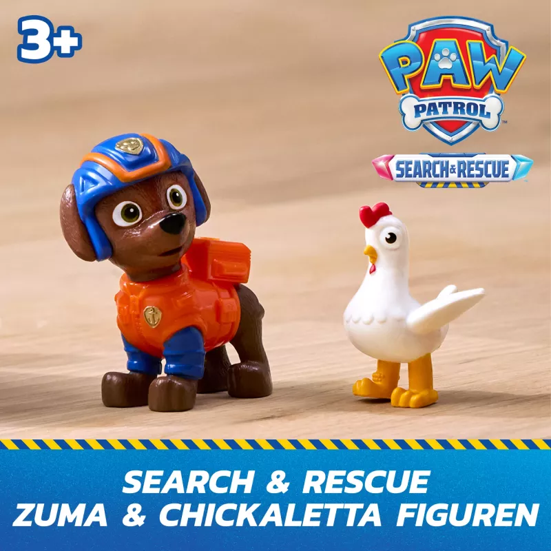 PAW Patrol: Search & Rescue, Zuma Rescue Hovercraft vehículo acuático con 2 figuras, barco de juguete con acción de retroceso, juguete para niños y niñas a partir de 3 años