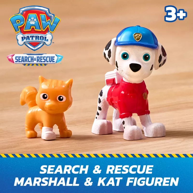 PAW Patrol: Search & Rescue, Marshall Rescue Responder vehículo con 2 figuras, camión de juguete con acción de retroceso, juguete para niños y niñas a partir de 3 años