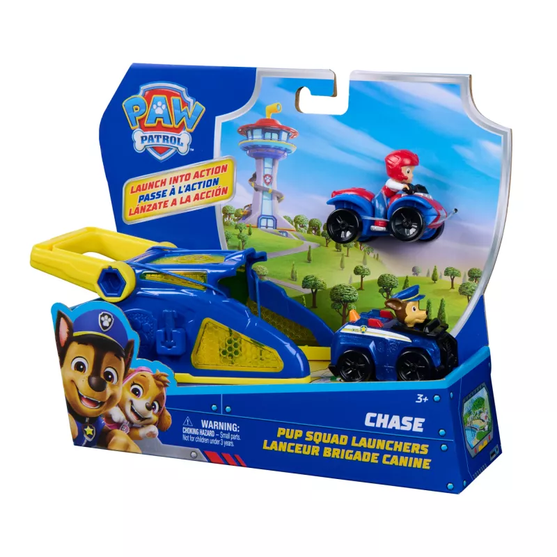 PAW Patrol Chase Pup Squad Launchers con vehículo de Ryder pack de 2, juguete para niños y niñas a partir de 3 años