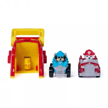 PAW Patrol Marshall Pup Squad Launchers con vehículo de Rex pack de 2, juguete para niños y niñas a partir de 3 años