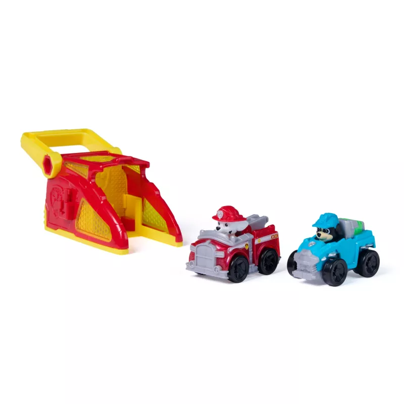 PAW Patrol Marshall Pup Squad Launchers con vehículo de Rex pack de 2, juguete para niños y niñas a partir de 3 años