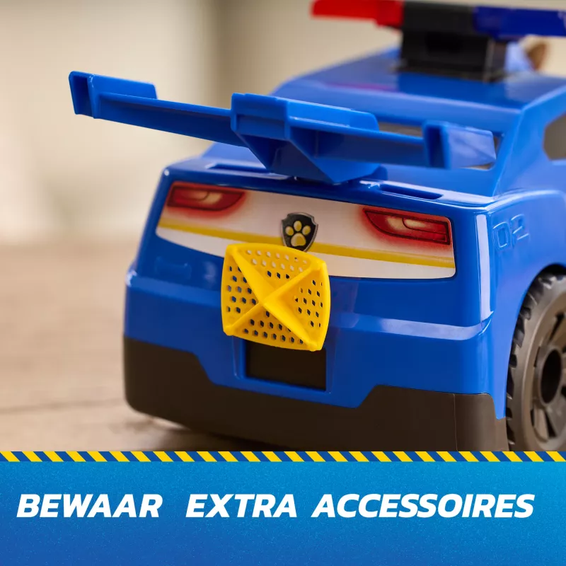 PAW Patrol: Search & Rescue, Chase Launch 'N' Rescue Cruiser con figura y 2 proyectiles, luces, sonidos y lanzador oculto, juguete para niños y niñas a partir de 3 años