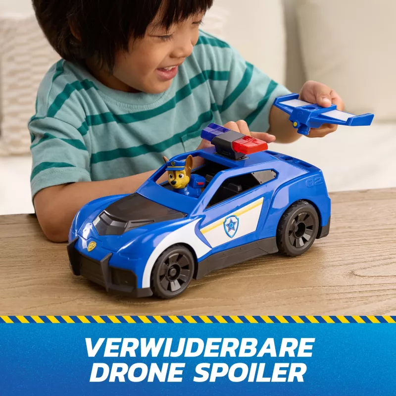 PAW Patrol: Search & Rescue, Chase Launch 'N' Rescue Cruiser con figura y 2 proyectiles, luces, sonidos y lanzador oculto, juguete para niños y niñas a partir de 3 años