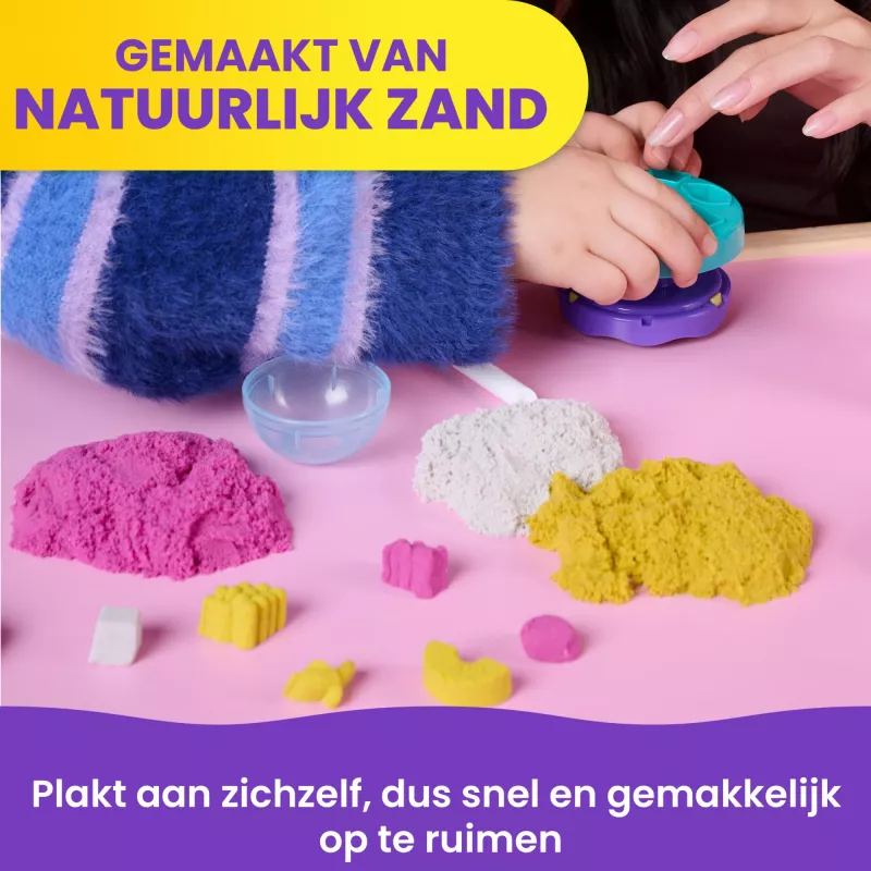 Kinetic Sand, set de juego batidora de smoothies, relleno de cesta de Pascua, incluye 14 oz de arena moldeable, herramientas y molde de helado, juguete de comida de juguete