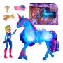Unicorn Academy, Train & Glow Light-up River unicornio con Isabel, idea de regalo de Pascua, muñecas y unicornio de juguete para niñas, incluye 3 accesorios de entrenamiento