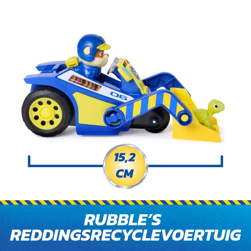 PAW Patrol: Search & Rescue, Rubble Rescue Bulldozer vehículo con 2 figuras, coche de policía de juguete con acción de retroceso, juguete para niños y niñas a partir de 3 años