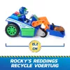 PAW Patrol: Search & Rescue, Rocky Rescue Recycler vehículo con 2 figuras, coche de juguete con acción de retroceso, juguete para niños y niñas a partir de 3 años