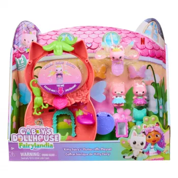 Gabbys Puppenhaus Feenlandia, Kitty Feen Schwing-flieg-riffes set de juego con 12 piezas y anillo Schwing-flieg-riff exclusivo, juguete para niñas y niños a partir de 3 años