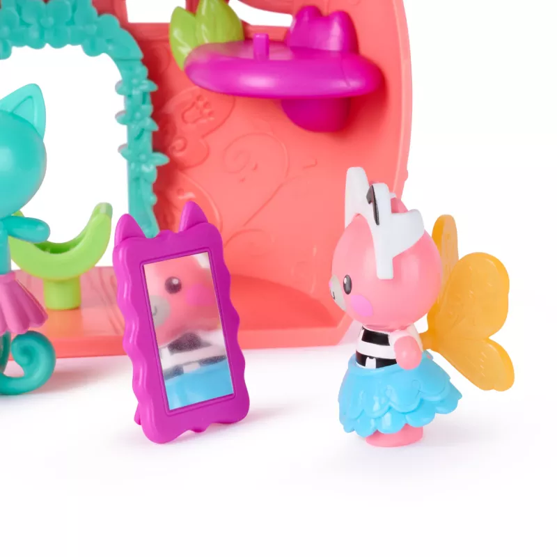 Gabbys Puppenhaus Feenlandia, Kitty Feen Schwing-flieg-riffes set de juego con 12 piezas y anillo Schwing-flieg-riff exclusivo, juguete para niñas y niños a partir de 3 años