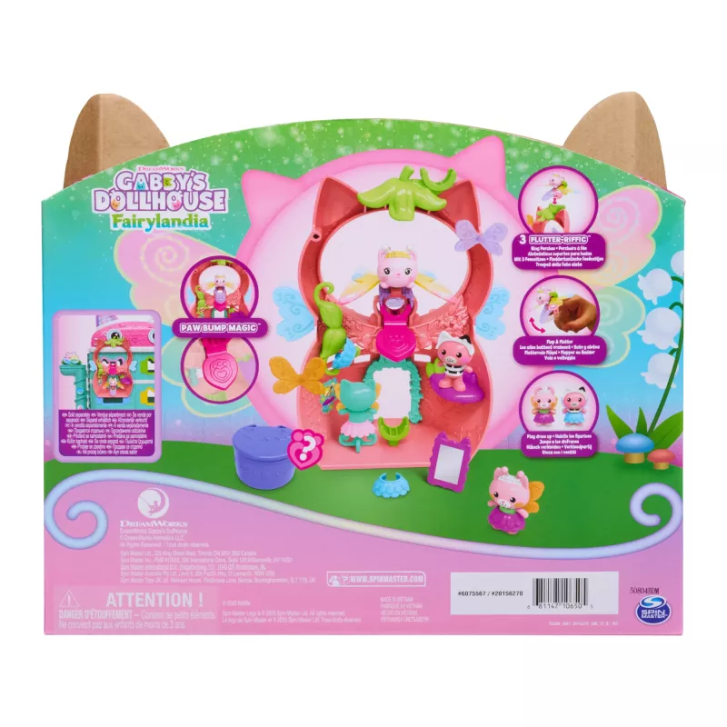 Gabbys Puppenhaus Feenlandia, Kitty Feen Schwing-flieg-riffes set de juego con 12 piezas y anillo Schwing-flieg-riff exclusivo, juguete para niñas y niños a partir de 3 años
