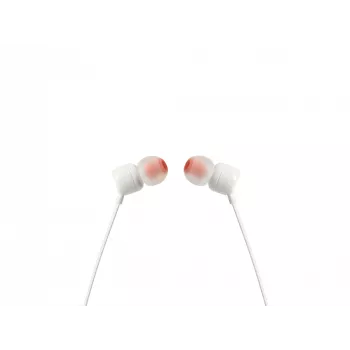 JBL Tune 110 WHITE, Con cable, 20 - 20000 Hz, Música, Auriculares, Blanco