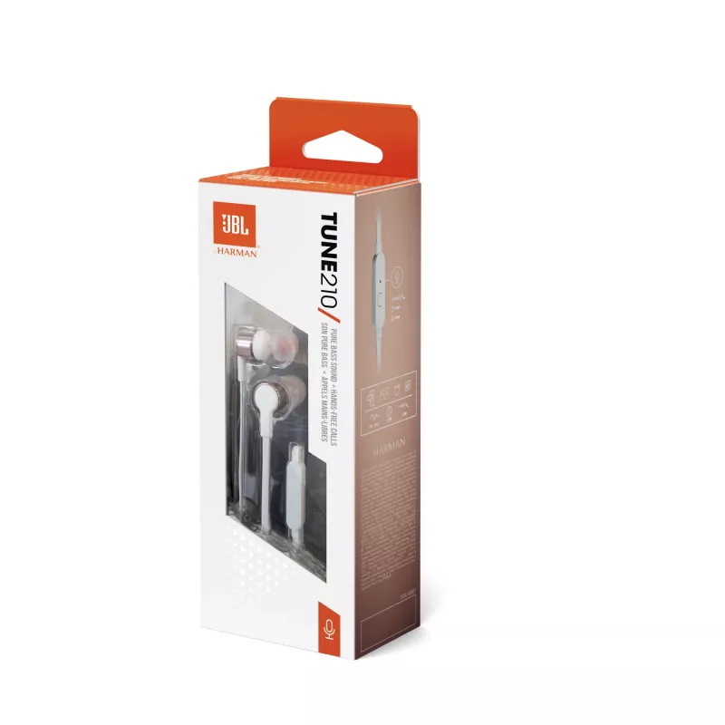 JBL Tune 210 ROSE GOALD, Con cable, 20 - 20000 Hz, Música, Auriculares, Oro rosa