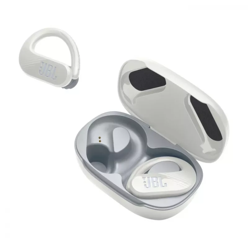 JBL Endurance PEAK 3 Auriculares True Wireless Stereo (TWS) Gancho de oreja Llamadas/Música/Deporte/Uso diario USB Type-C Bluetooth Base de carga Blanco