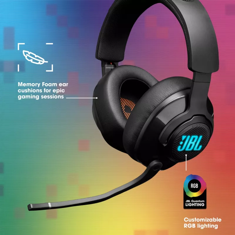 JBL Quantum 400 negro, con cable, gaming, 20 - 20000 Hz, 248 g, auriculares, negro