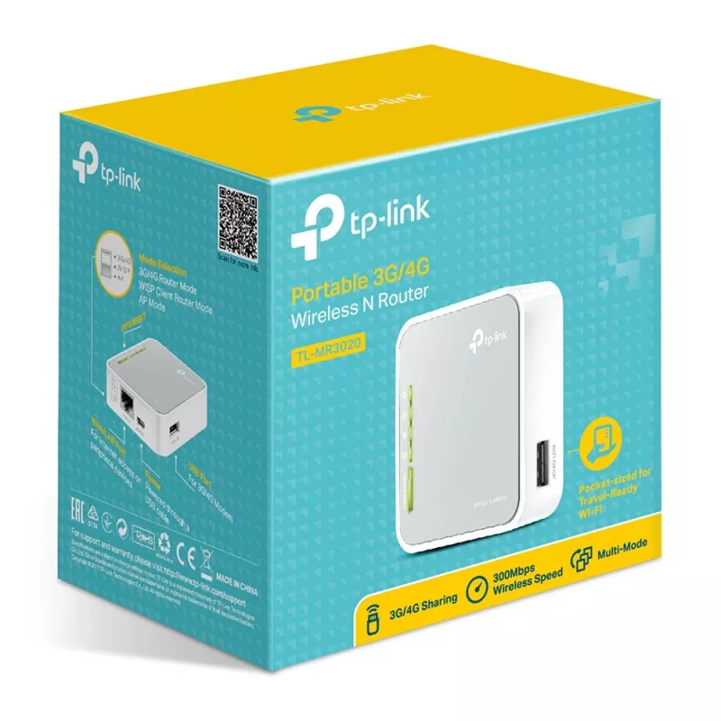 TP-Link Router inalámbrico N 3G/4G portátil, Wi-Fi 4 (802.11n), Single-Band (2,4 GHz), Ethernet LAN, 3G, Gris, Blanco, Router portátil
