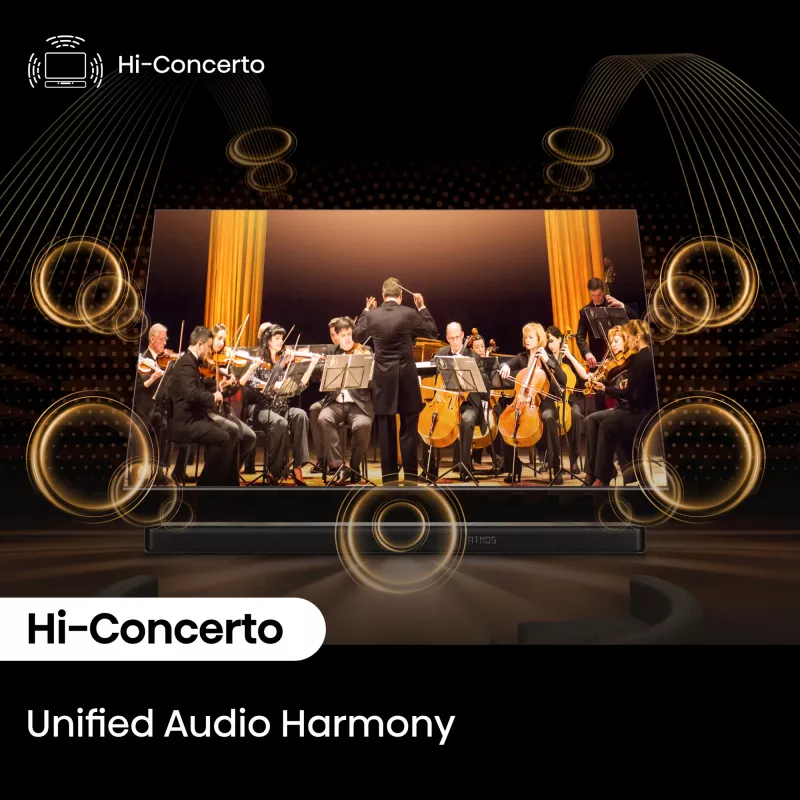 Barra de sonido Hisense AX5140Q 5.1.4 Dolby Atmos, 600 W RMS, subwoofer inalámbrico 280 W, negro