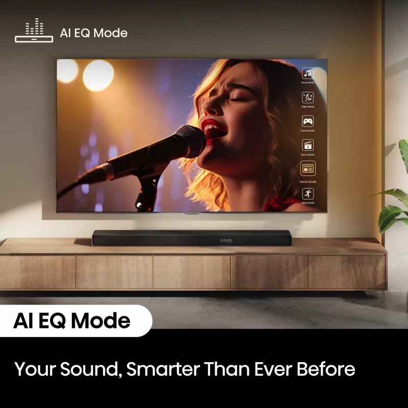 Barra de sonido Hisense AX5140Q 5.1.4 Dolby Atmos, 600 W RMS, subwoofer inalámbrico 280 W, negro