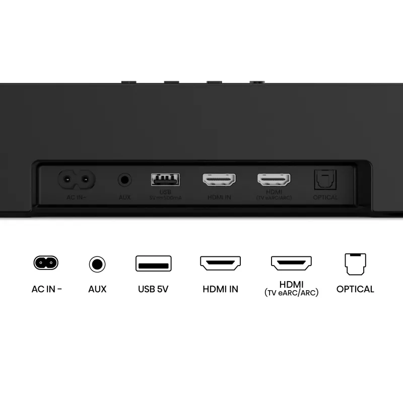 Barra de sonido Hisense AX5140Q 5.1.4 Dolby Atmos, 600 W RMS, subwoofer inalámbrico 280 W, negro