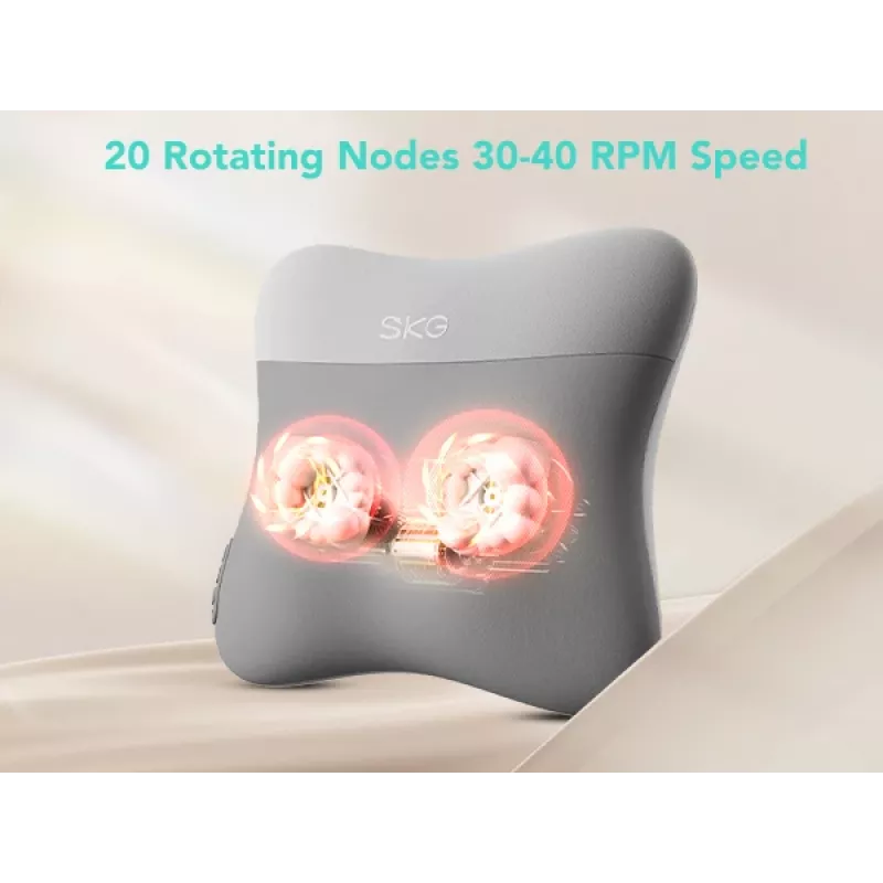 Cojín masajeador SKG VS500 — masaje por amasamiento, a pilas 10 W, batería integrada, gris