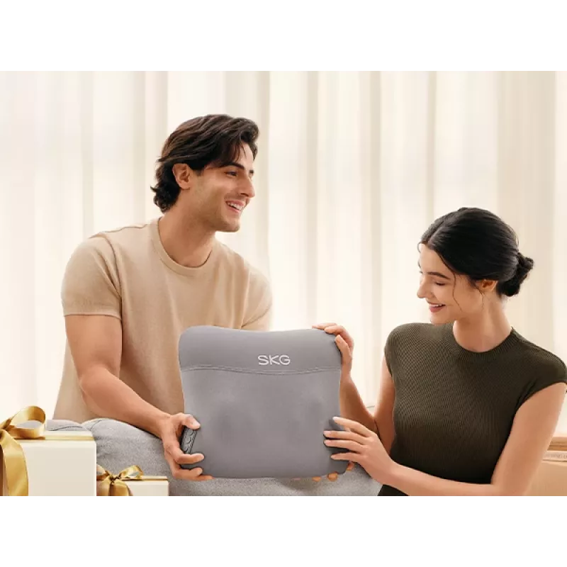 Cojín masajeador SKG VS500 — masaje por amasamiento, a pilas 10 W, batería integrada, gris
