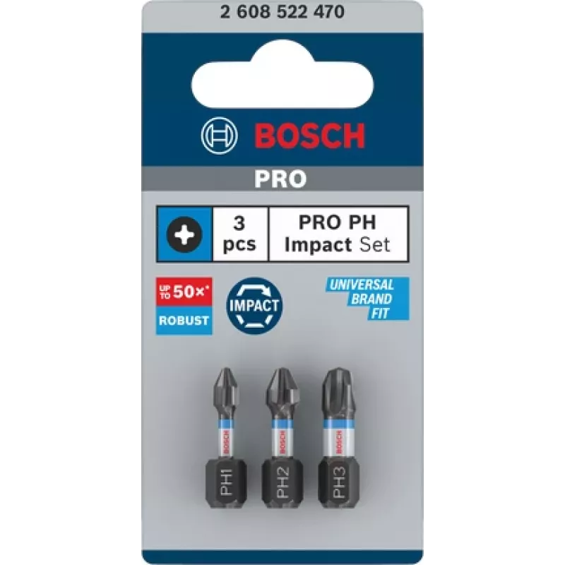 Juego de puntas de destornillador Bosch Phillips 3 piezas 2608522470
