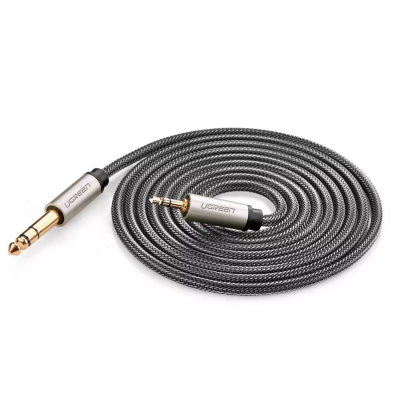 Cable de audio Ugreen 10628 2m 6,35mm a 3,5mm conector macho negro