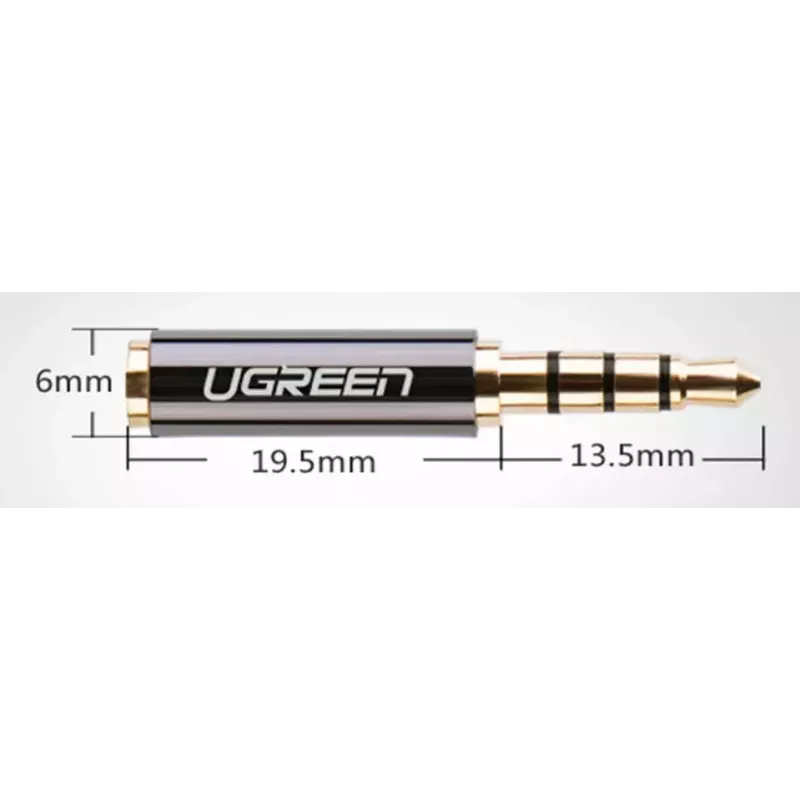 Adaptador Ugreen 2,5 mm (conector hembra) a 3,5 mm (conector macho) micro-jack a mini-jack adaptador negro (20502)