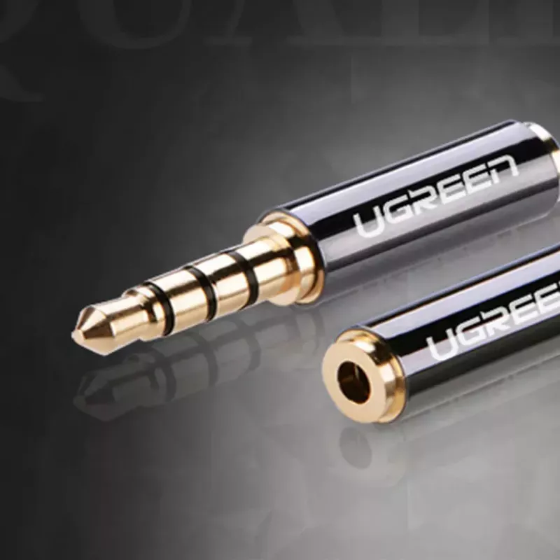 Adaptador Ugreen 2,5 mm (conector hembra) a 3,5 mm (conector macho) micro-jack a mini-jack adaptador negro (20502)
