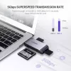 Lector de tarjetas UGREEN 50541 USB 3.2 Gen 1 (3.1 Gen 1) — CF, SD, MicroSD, Memory Stick, acero, 5000 Mbit/s