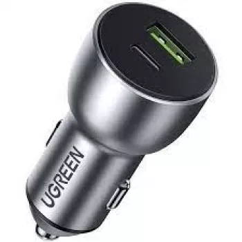 Cargador para dispositivos móviles Ugreen 60980 universal plata mechero de coche carga rápida coche