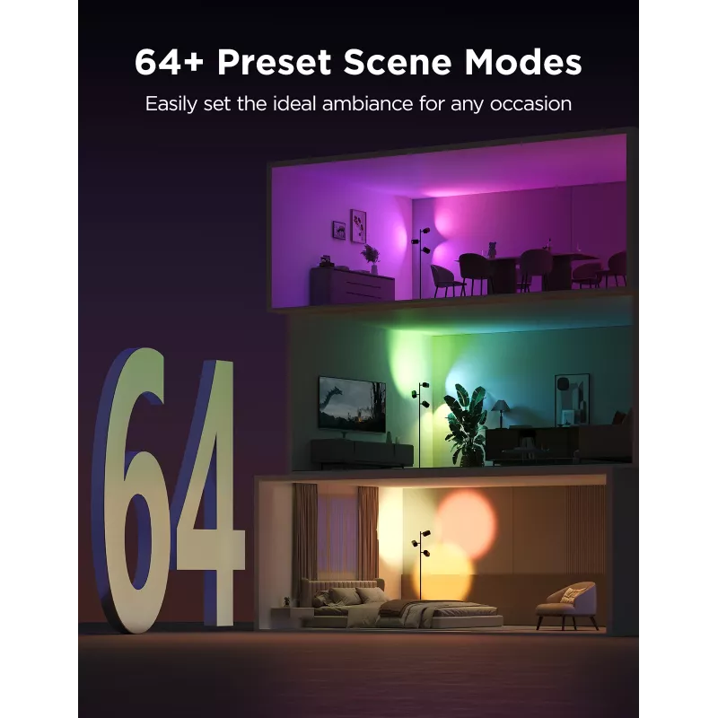 Lámpara de pie Govee Tree Floor Lamp lámpara de pie inteligente WLAN/Bluetooth 72 W