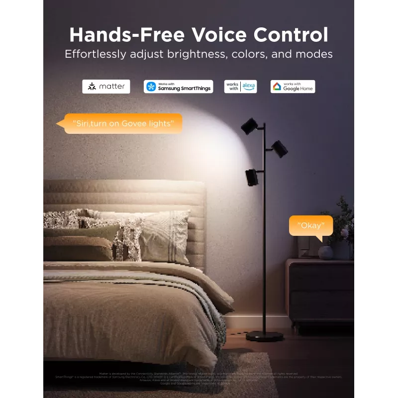 Lámpara de pie Govee Tree Floor Lamp lámpara de pie inteligente WLAN/Bluetooth 72 W