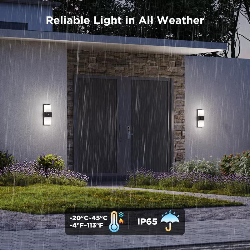 Lámpara de pared exterior Govee H7078CD1 Smart RGB cambio de color, control por WLAN/app