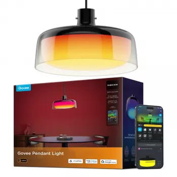 Lámpara de techo inteligente Govee Pendant Light Wi‑Fi/Bluetooth, transparente, Ø300×H171 mm