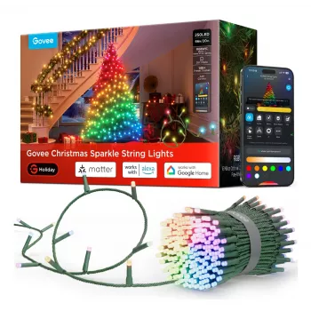 Cadena de luces navideñas LED Govee 20 m, iluminación decorativa para interior y exterior