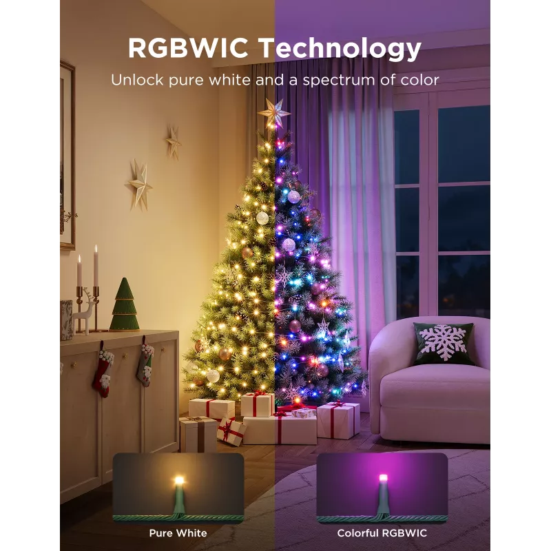 Cadena de luces navideñas LED Govee 20 m, iluminación decorativa para interior y exterior