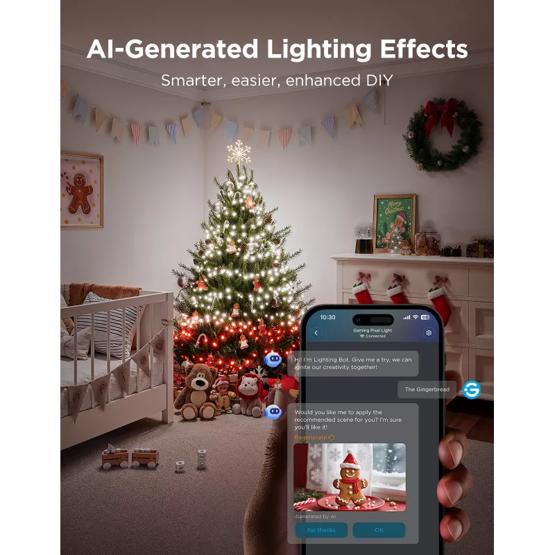 Cadena de luces navideñas LED Govee 20 m, iluminación decorativa para interior y exterior